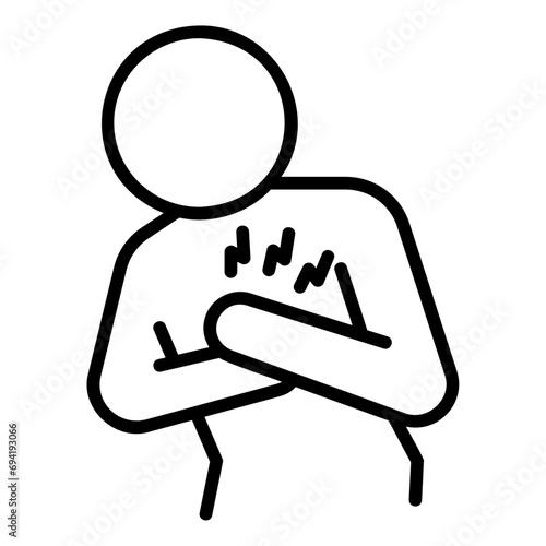 chest pain outline icon