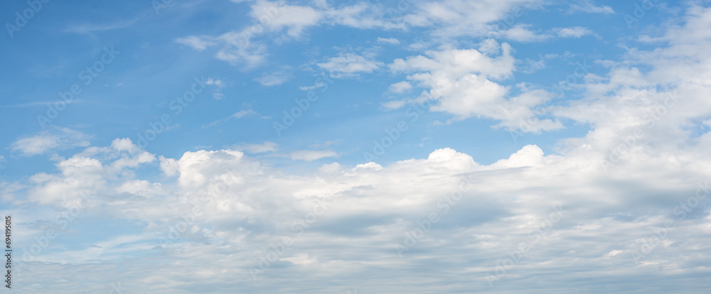 blue sky with white cloud background. Cloudscape - Blue sky and white clouds, wide panorama. sky blue background morning day