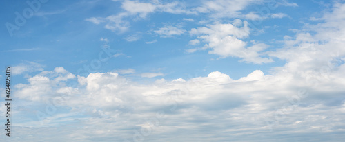 blue sky with white cloud background. Cloudscape - Blue sky and white clouds, wide panorama. sky blue background morning day