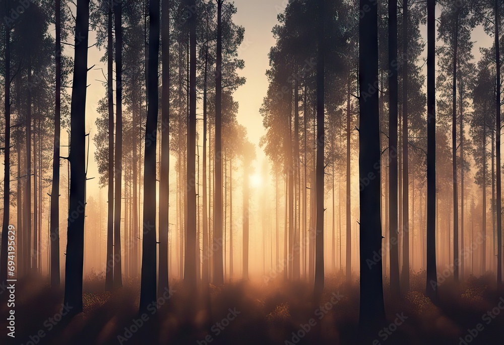Silhouette forest background. panorama view. 3d wood or stock illustrationForest, Tree, Pine Woodland, Vector Silhouette forest background. panorama view. 3d wood or stock illustrationForest, Tree, Pine Woodland, Vector