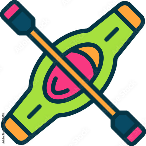 kayak icon. vector filled color icon for your website, mobile, presentation, and logo design.