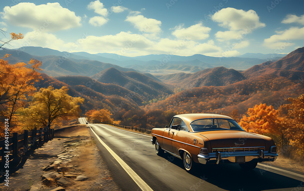 View of A romantic Blue Ridge Highway in a North Carolina Nikon style