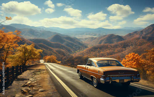 View of A romantic Blue Ridge Highway in a North Carolina Nikon style © Sumon758