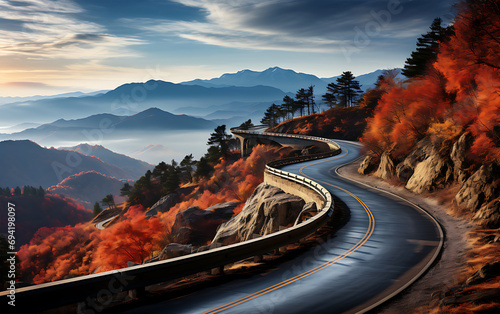 View of A romantic Blue Ridge Highway in a North Carolina Nikon style photo