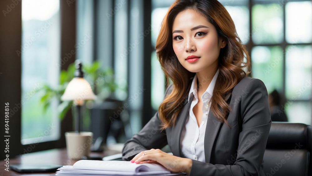 business person working in office business person working in office
