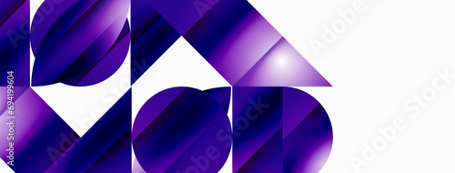 Serene gradient template. Circles and triangles mingle in minimalist perfection. Gentle fusion of forms and hues creates balanced yet captivating backdrop, embodying modern sophistication