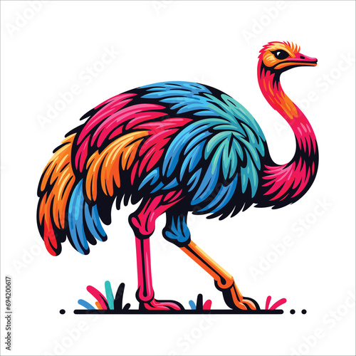 illustration of an ostrich , Ostrich vector artwork