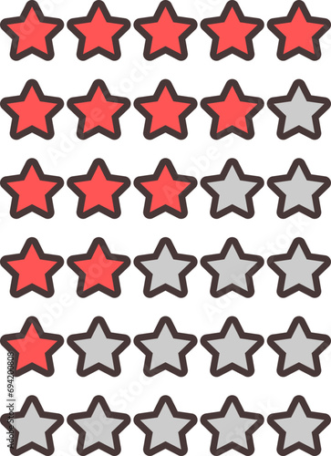 Five stars customer product rating review flat icon 