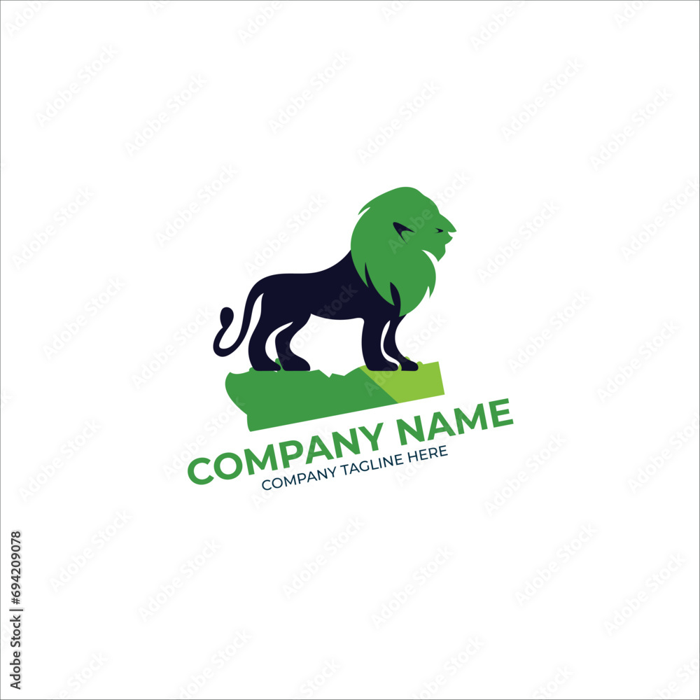 Obraz premium Free vector flat design lion logo design