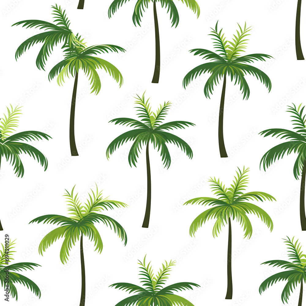 Pattern of coconut trees for use as a summer background.