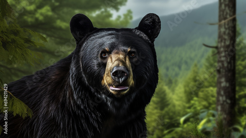 The black bear makes its way through the mountains of Western North Carolina. Generative AI