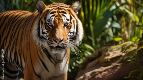 The majestic Bengal Tiger in its natural habitat. Generative AI © Fuji