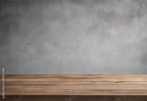 Wood table counter with concrete grunge texture background. stock photoTable, Backgrounds, - Material, Kitchen Counter, Wall Building Feature