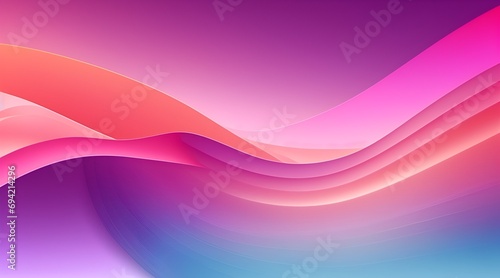 Elegant wavy ribbon formations in a surreal 3D environment, Blue and purple gradient backdrop, Colorful abstract. Abstract Wavy Multi-Colored Iridescent Harmony. Idea for a website template