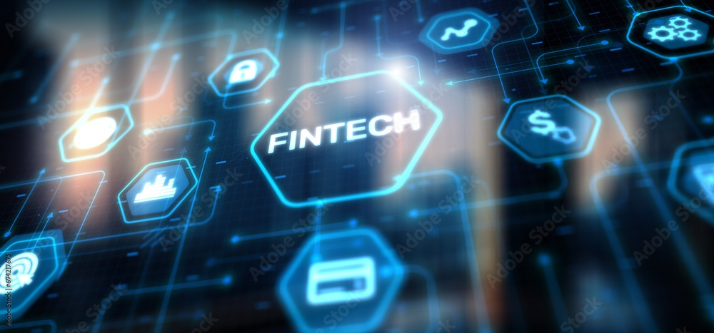 Fintech Financial technology. Business abstract background Fintech Financial technology. Business abstract background