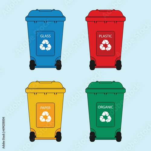 Waste segregation design vector flat modern isolated illustration