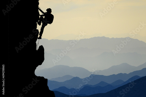 leader climb and passage through negative territory photo