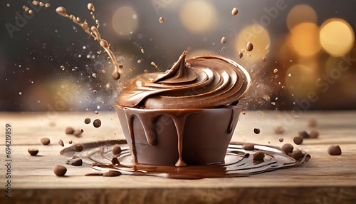チョコレートクリームたっぷりのケーキ photo