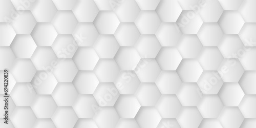 Fototapeta Naklejka Na Ścianę i Meble -  Abstract background of hexagon. White honeycomb with a gradient color. Isometric geometry. colorful hexagons background. Random displacement. Good background. Simply geometric pattern and Copy space.