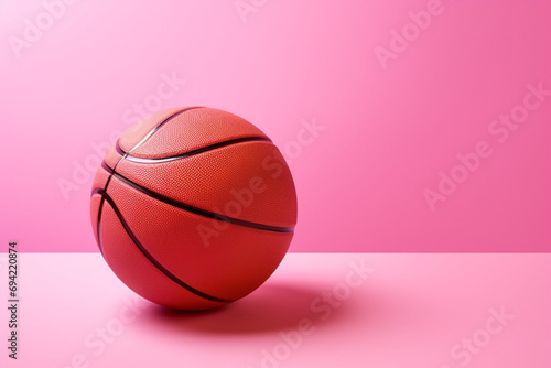 pink sports basket ball game concept on pink background