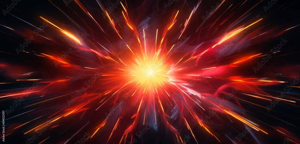 Vibrant neon light graffiti with abstract red and yellow sunbursts on a radiant 3D surface Vibrant neon light graffiti with abstract red and yellow sunbursts on a radiant 3D surface