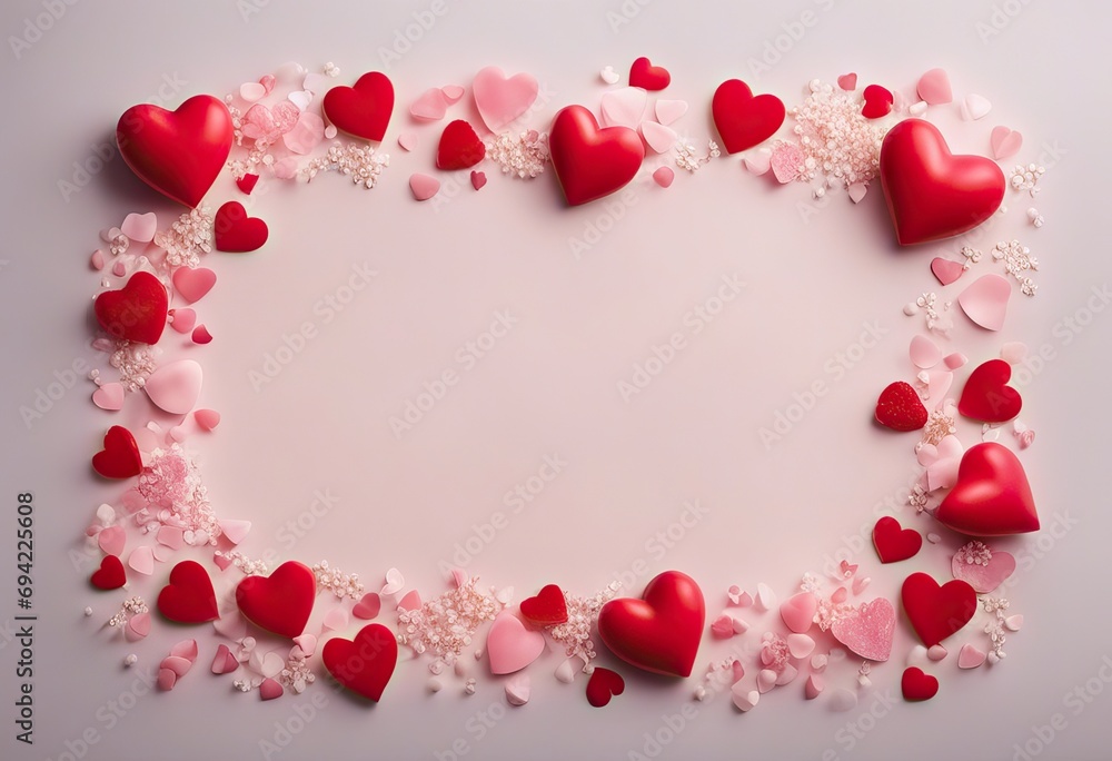 Valentines day hearts frame stock photoValentine's - Holiday, Backgrounds, Heart Shape, Border Frame, Romance