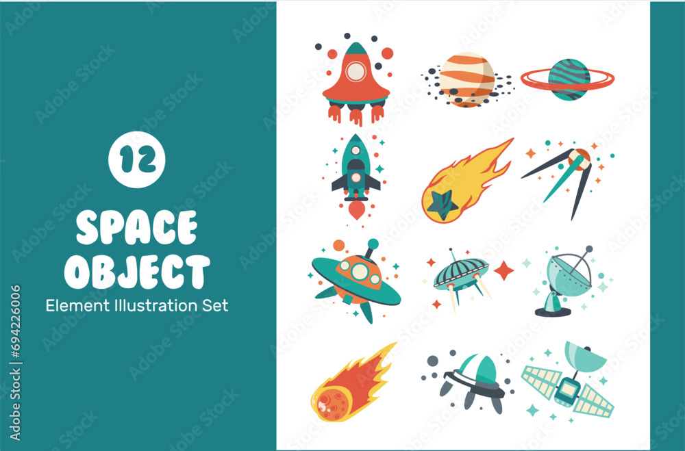 Space Object Illustration set