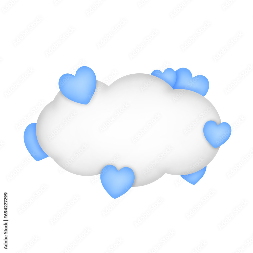 Cloud with blue hearts Cloud with blue hearts