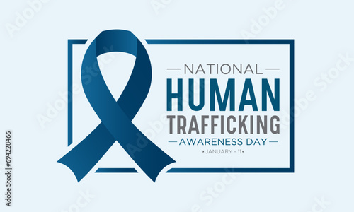 National Human Trafficking Awareness Day is observed every year on january 11. Vector illustration on the theme of Human Trafficking Day. Template for banner, greeting card, poster with background.