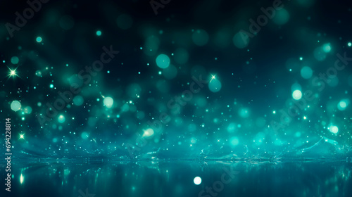 Festive blurred background with shiny bokeh and sparkles. Empty background for postcard. Generative AI