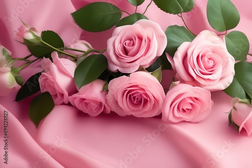 A Delicate Dance of Pink Petals Roses