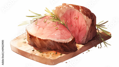 Hand drawn cartoon steak illustration
