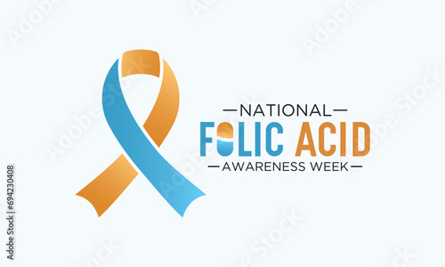 National Folic Acid Awareness Week. January is National Folic Acid Awareness Week. Vector template for banner, greeting card, poster with background. Vector illustration.