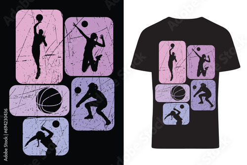 Basketball Woman Retro T-Shirt