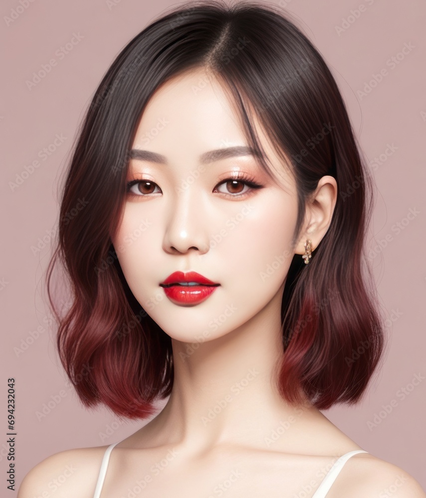 Asian Model Posing for Hairstyle Advertorial - Chic Styles at Your Local Hair Salon Asian Model Posing for Hairstyle Advertorial - Chic Styles at Your Local Hair Salon
