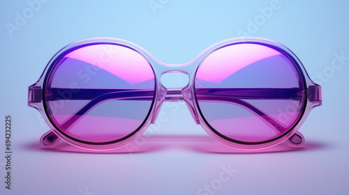 Stylish oversized pink-tinted sunglasses with a translucent frame.