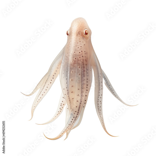 Squid isolated on white or transparent background