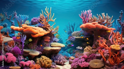 Photo of coral reefs in shallow seas  filled with marine plants and beautiful ecosystems