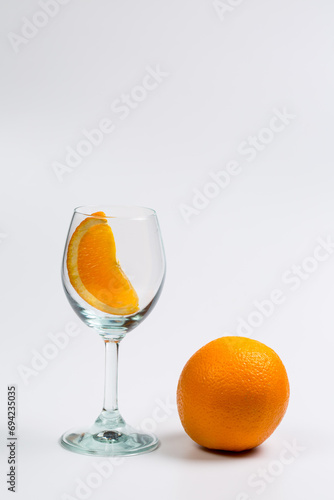 Slices of orange sweet orange on a white background, citrus fruit on a white background
