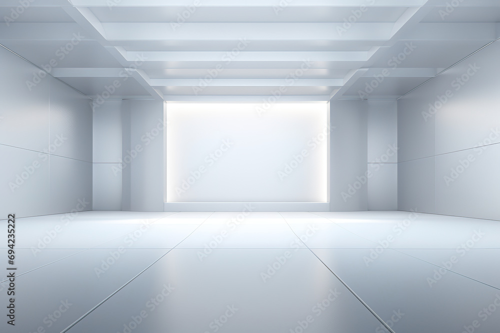 Minimalist monochrome mock up of interior space, hidden lighting and dynamic shadows Minimalist monochrome mock up of interior space, hidden lighting and dynamic shadows