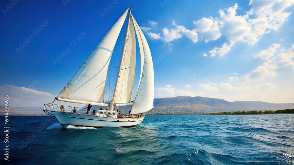 boat sailing in the middle of the sea