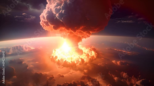 Explosion from nuclear war photo