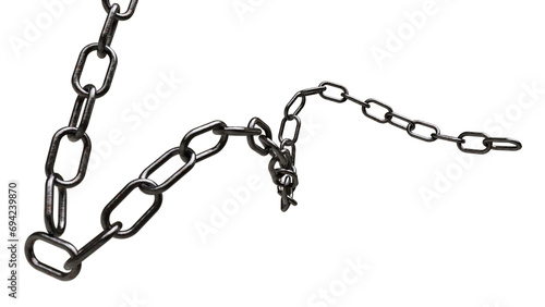 rusty chain link metal render on transparent background photo