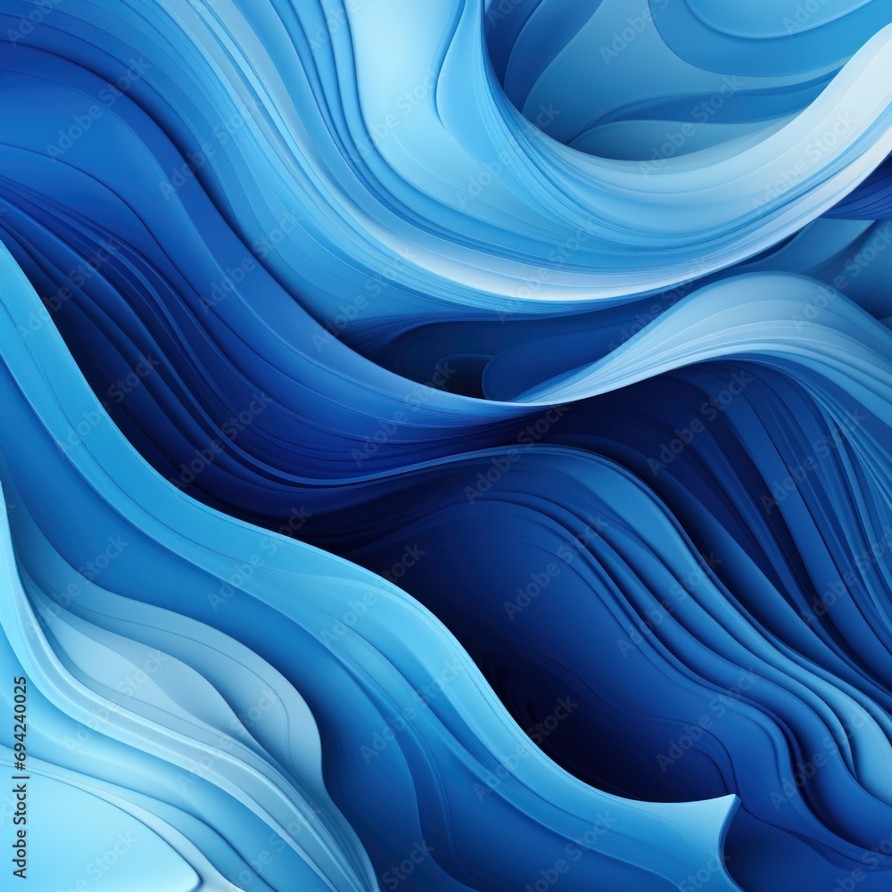 Fototapeta premium Abstract 3D Background with monochrome wavy flowing liquid paint