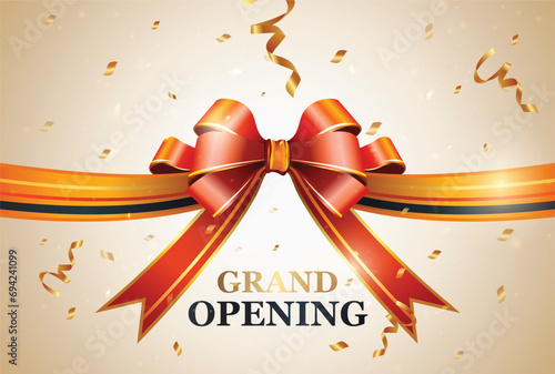 Grand Opening Invitation Poster design colorful display illustration