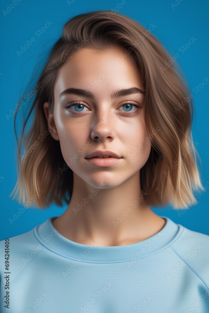 Beautiful Young American Woman with makeup perfect clean skin, Clean-Skinned American Beauty Portrait Beautiful Young American Woman with makeup perfect clean skin, Clean-Skinned American Beauty Portrait
