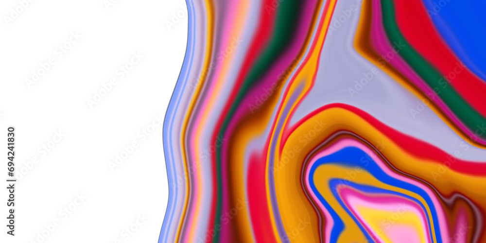 Obraz premium Fluid elegance. Mesmerizing organic motion. Vibrant liquid waves backdrop to elevate your design aesthetic and trendy demands. Manual drawing. NOT AI.