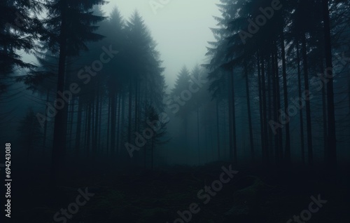 A cloudy fog nature forest