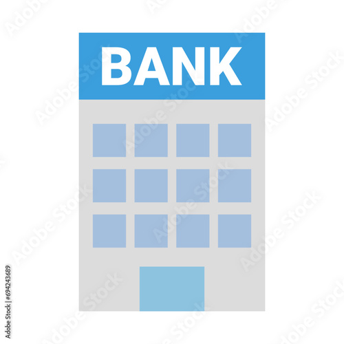 Modern exterior bank building icon. Vector.
