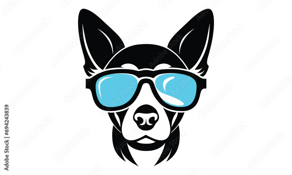 dog with sunglasses vector design